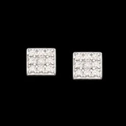 SCROUPLES SOHO SØLV ØRERING ZIRKONIA FIRKANT - 153032