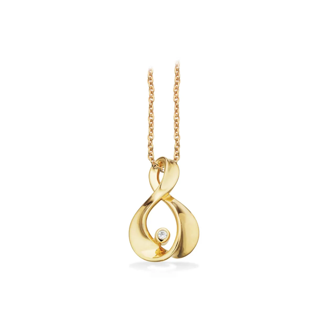 SCROUPLES VEDHÆNG 8 KARAT GULD MED ZIRKON - 214273