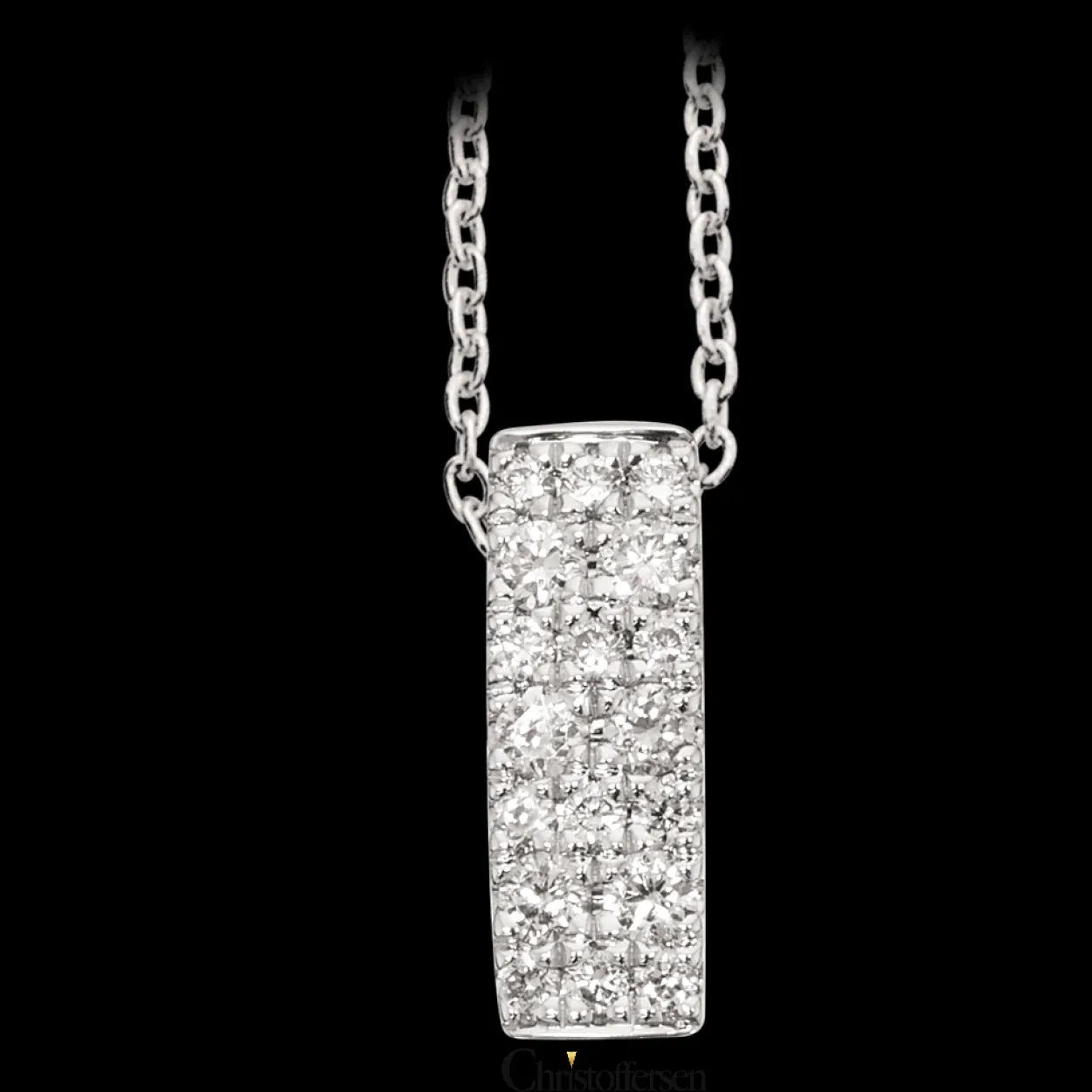 SCROUPLES VEDHÆNG 14 KARAT HVIDGULD MED BRILLANTER PÅ I ALT 0,20 CARAT - 209776