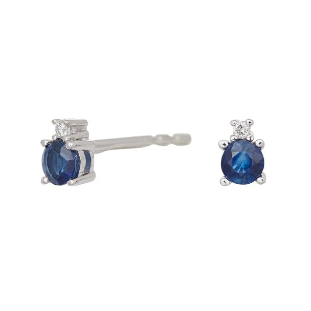 SIERSBØL HVIDGULD ØRERING MED SAFIR OG 0,015 BRILLANT - 30180420606