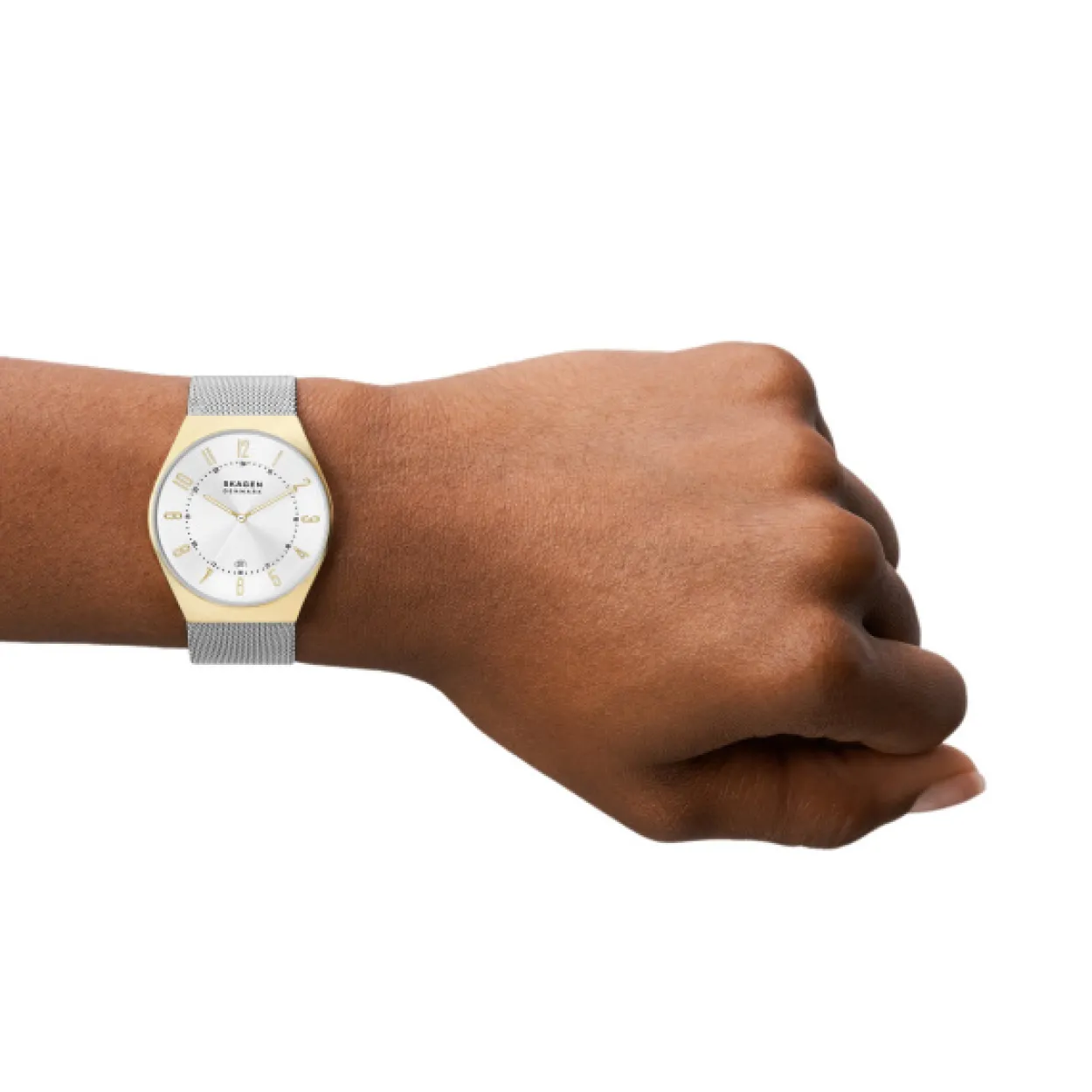 SKAGEN GRENEN UR HERRE 2 FARVET MED MESH LÆNKE - SKW6816