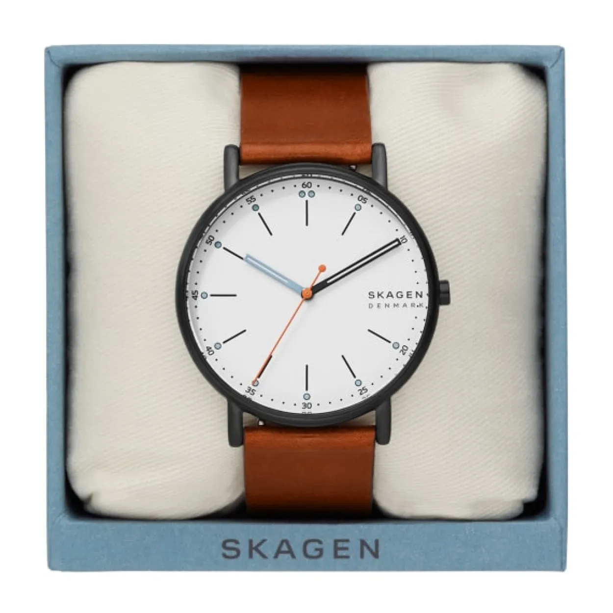 SKAGEN HERRE SIGNATUR UR HERRE MED BRUN LÆDERREM - SKW6374
