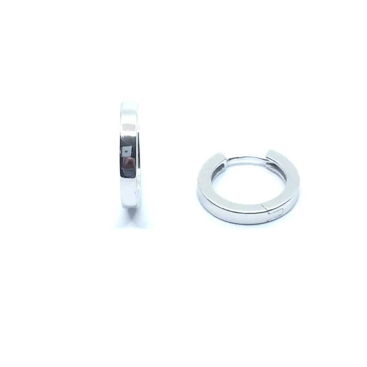 SØLV BLANK KNÆK CREOL RHODINERET DIAMETER 15 MM BREDDE 2,4 MM