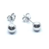 SØLV KUGLE ØRESTIKKER RHODINERET 6 MM MASSIV
