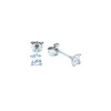 SØLV ØRERINGE RHODINERET MED SYNTETISK ZIRKONIA BREDDE 4X4 MM