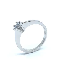 SØLV RING RHODINERET PRINSESSE MED SYNTETISK ZIRKONIA