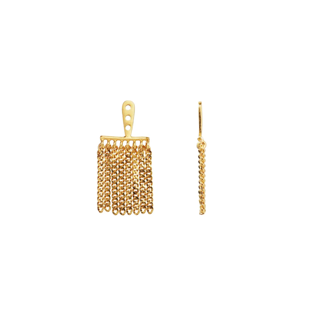 STINE A DANCING CHAINS BEHIND EAR SØLV FORGYLDT BAG ØRERING - 1133-02-S