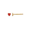 STINE A PETIT LOVE HEART RED CORAL ØRERING SØLV FORGYLDT - 1181-02-S-RED CORAL