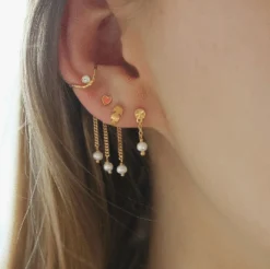 STINE A TRES PETIT ETOILE ØRERING SØLV FORGYLDT - 1283-02-S