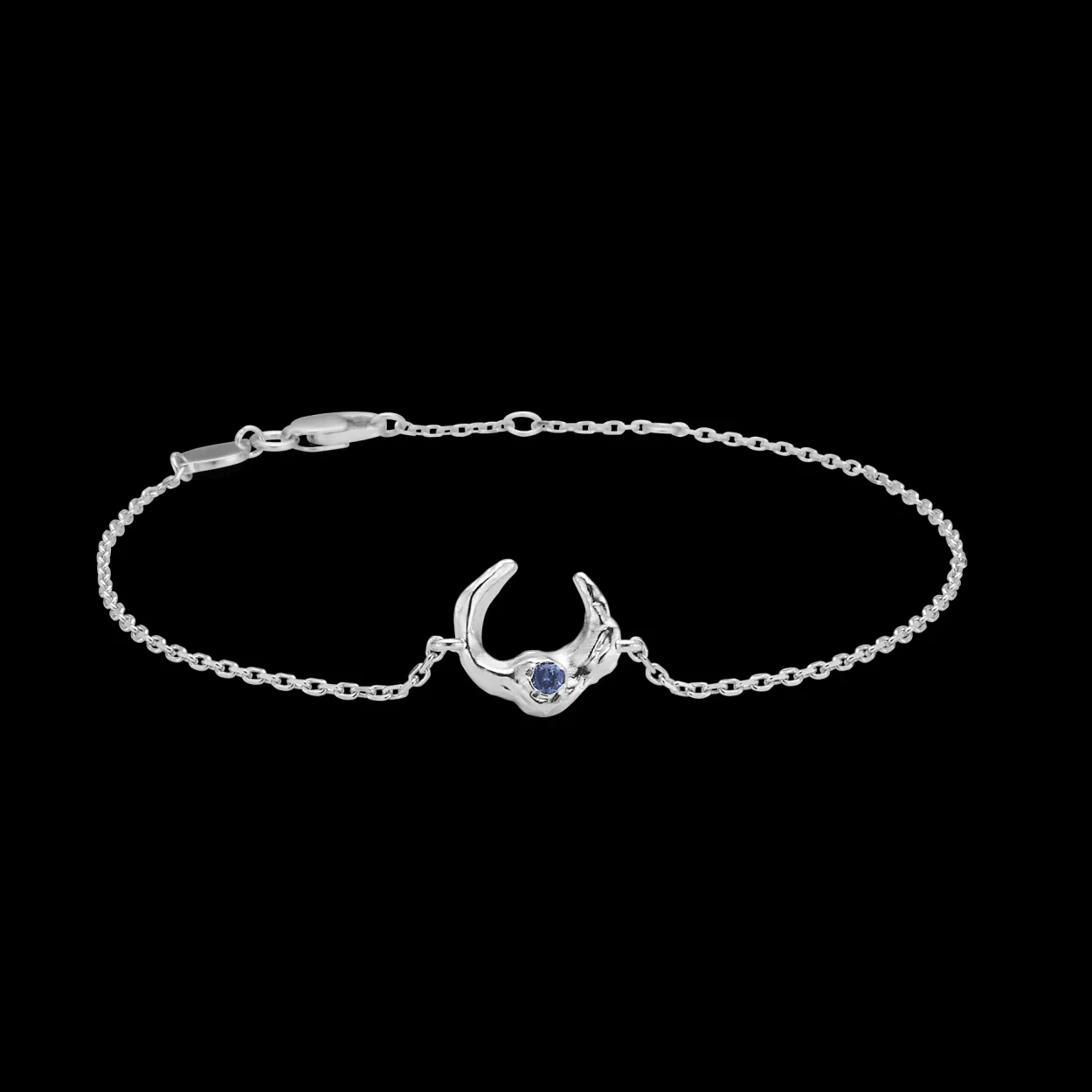 STUDIO Z LUNAR ARMBÅND SØLV MED BLÅ STEN - 7157881