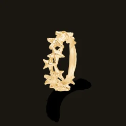 STUDIO Z STARFISH LUSTRE SØLV FORGYLDT RING MED SØSTJERNER - 7240902