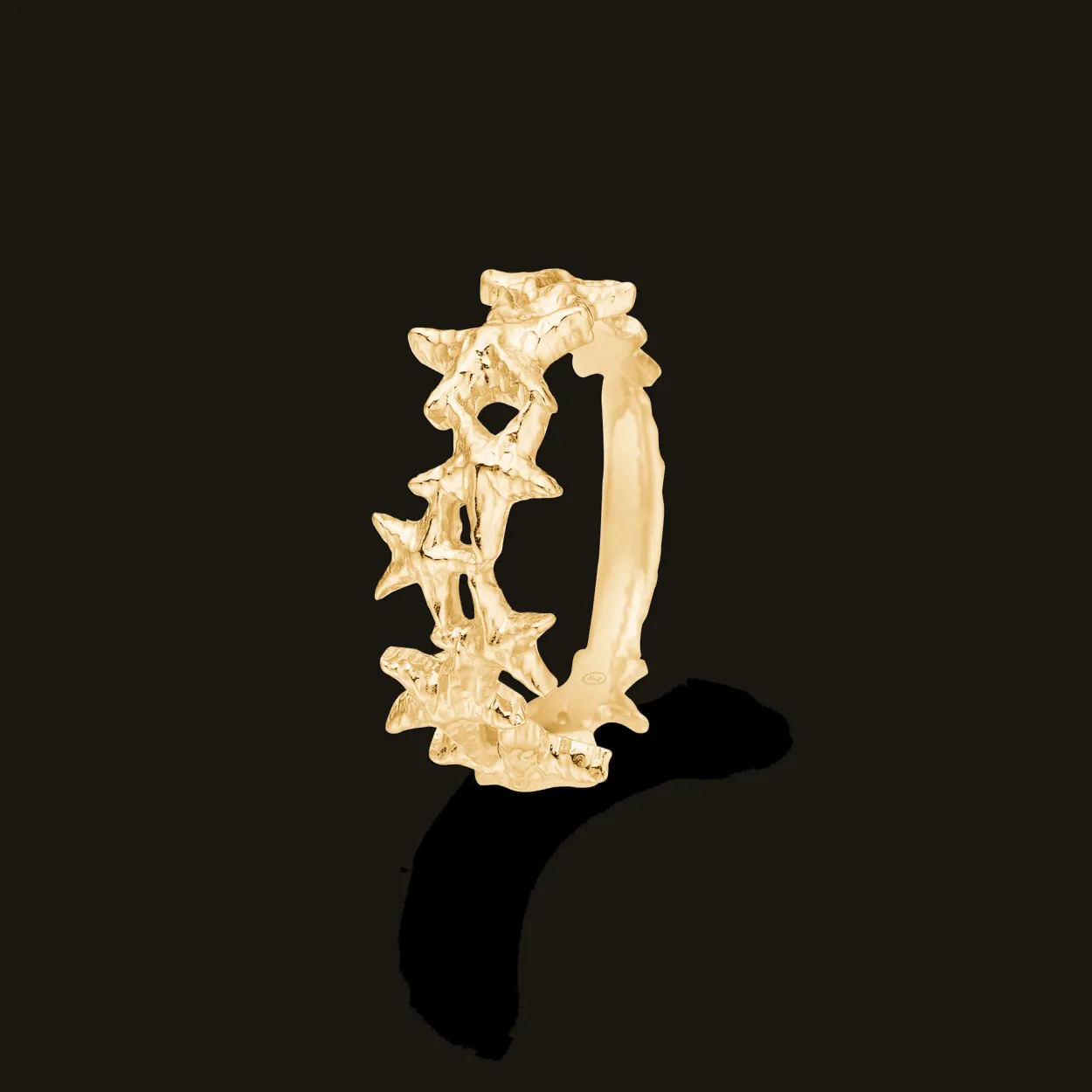 STUDIO Z STARFISH LUSTRE SØLV FORGYLDT RING MED SØSTJERNER - 7240902