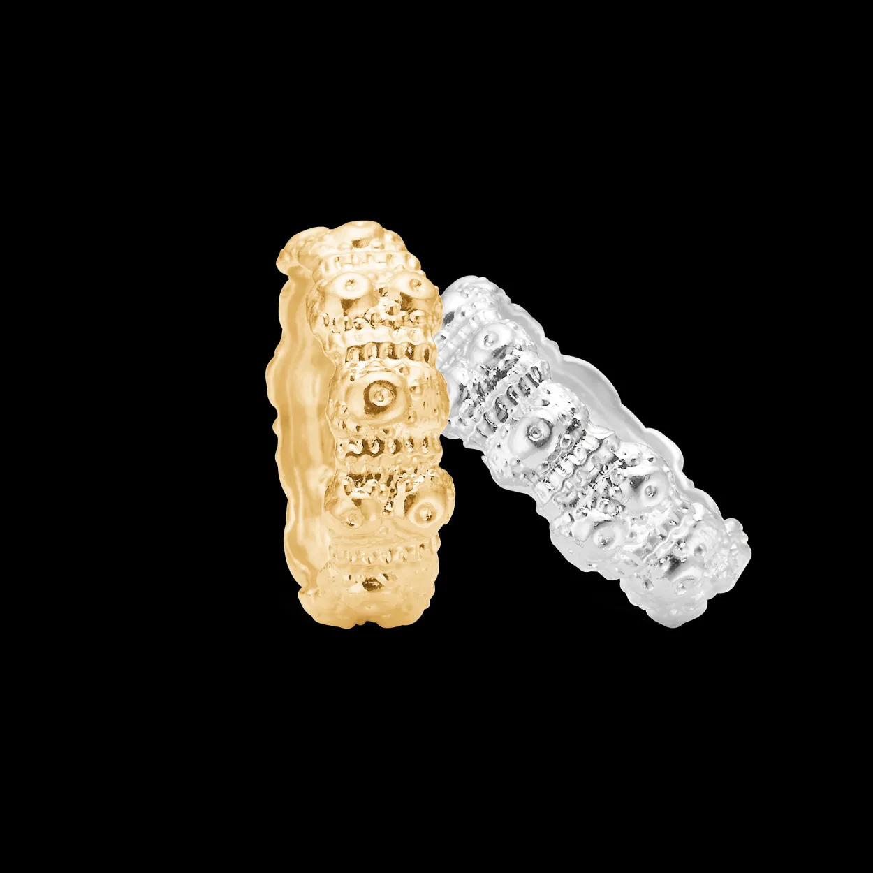 STUDIO Z URCHIN ELEGANCE SØLV FORGYLDT RING - 7240915