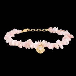 STUDIO Z URCHIN ELEGANGE SØLV FORGYLDT ARMBÅND MED KUNZIT - 7256892