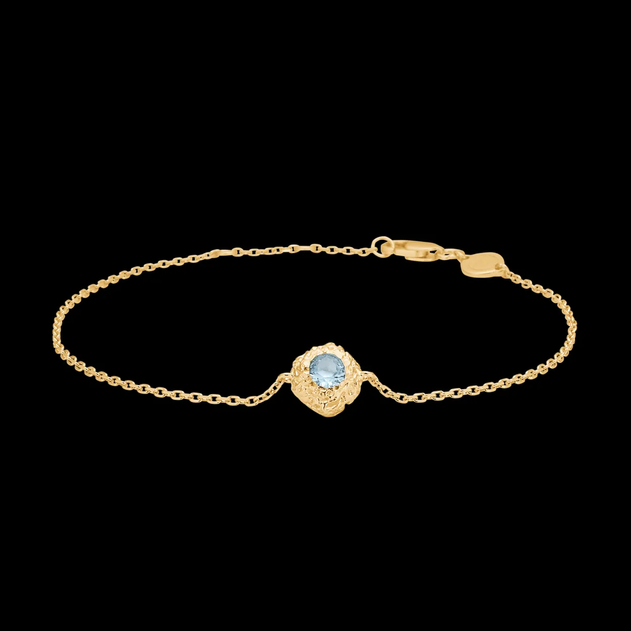 STUDIO Z WILD CLIFF SØLV FORGYLDT ARMBÅND MED BLÅ ZIRKON - 7257911