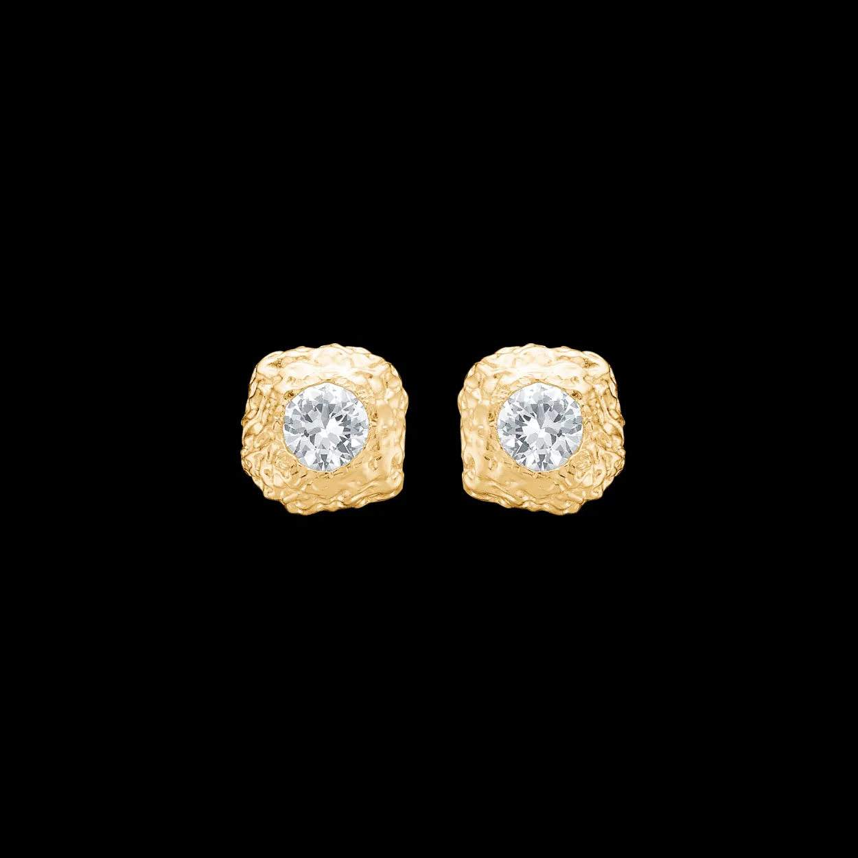 STUDIO Z WILD CLIFF SØLV FORGYLDT ØRERINGE MED LYS ZIRKON - 7217909