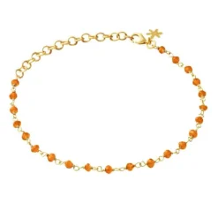 SUSANNE FRIIS BJØRENER SØLVFORGYLDT ARMBÅND KARNEOL - 1433-2-114