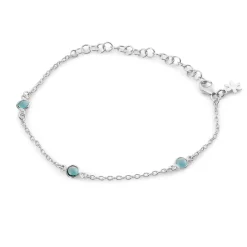 SUSANNE FRIIS BJØRNER ARMBÅND SØLV BLÅ STEN - 1585-1-174
