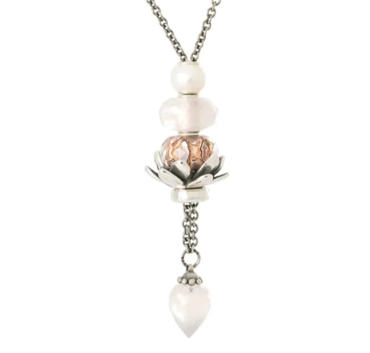 TROLLBEADS FANTASIKÆDE MED ROSAKVARTS 80CM - TAGFA-00077