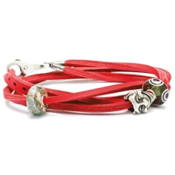 TROLLBEADS LÆDERARMBÅND RØD 36CM - L5105-36